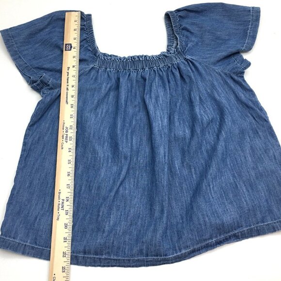 Gap Women's Chambray Tunic Top Square Neck Short Sleeves Lightweight Size XS - Picture 4 of 9